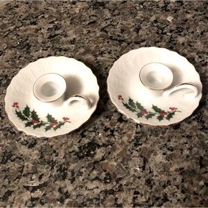 EUC Vintage 1986 R.H. Macy & Co. “All The Trimmings” Candle Holder Set